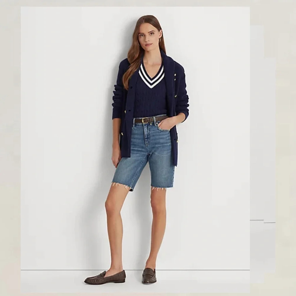 LAUREN RALPH LAUREN Women's Cut Off Denim Jean Casual Shorts Size 4 Nwt